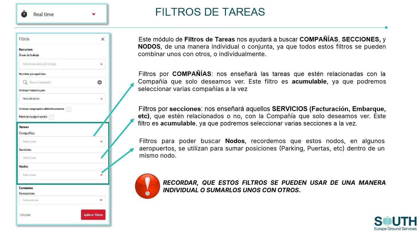 Filtros de tareas