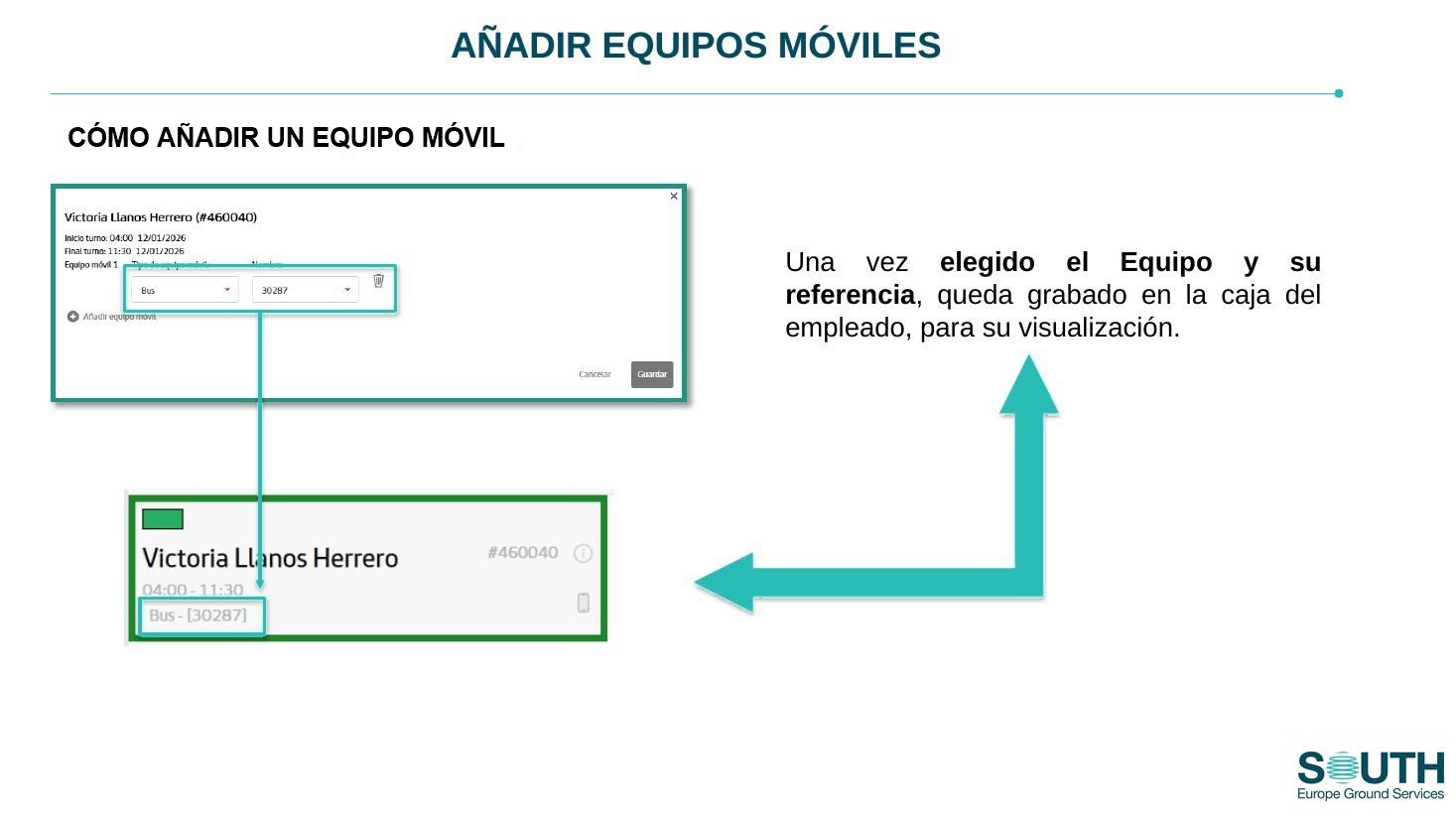 Equipo móvil asignado