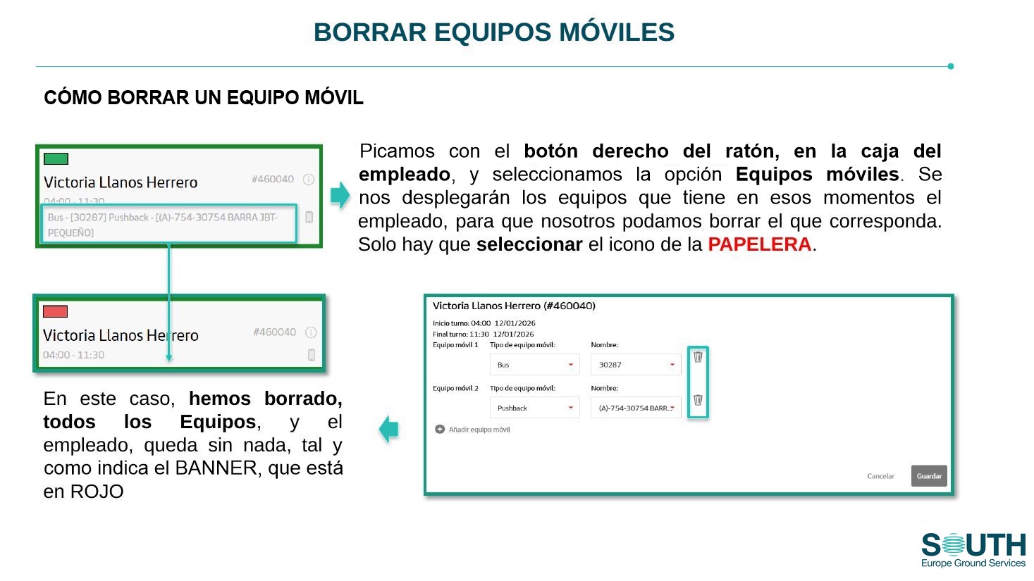 Borrar un equipo móvil