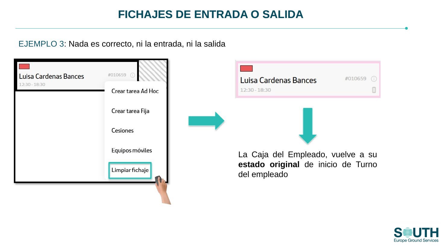 Limpiar fichaje