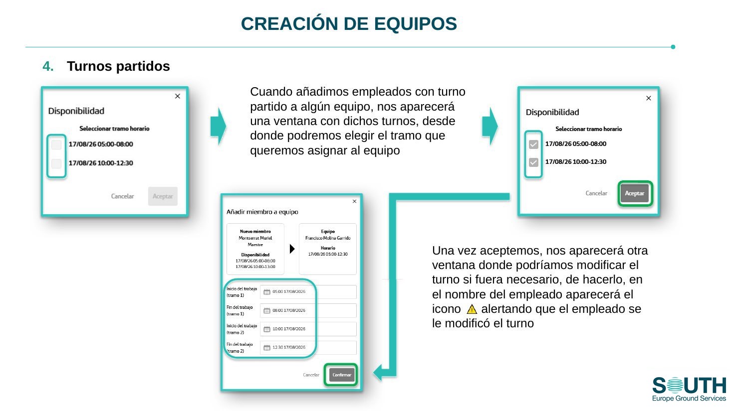Asignación de un turno partido