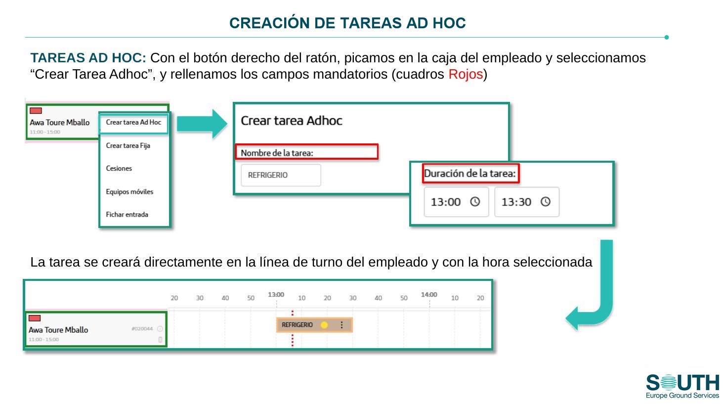 Crear una tarea ad hoc
