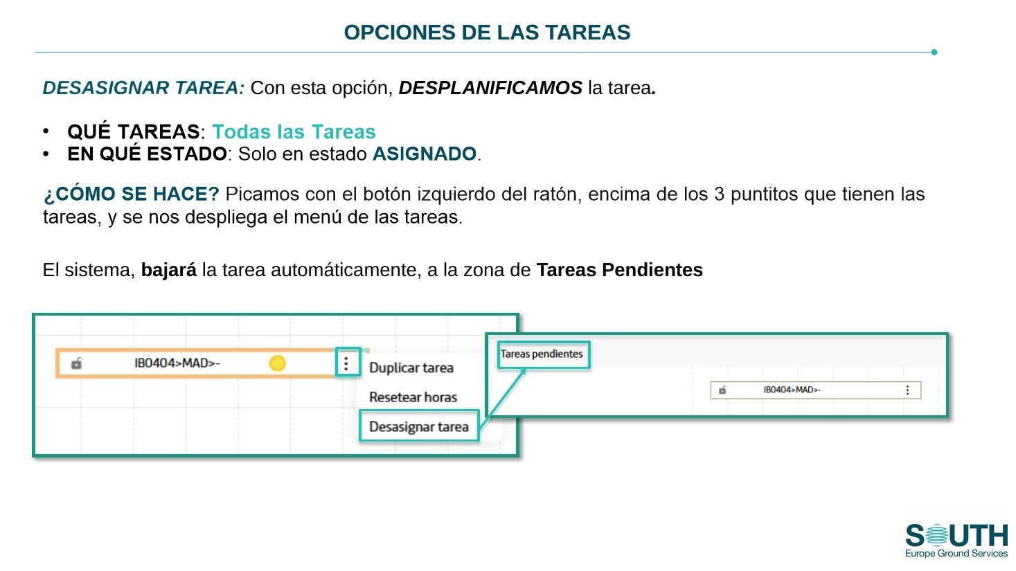 Desasignar tarea