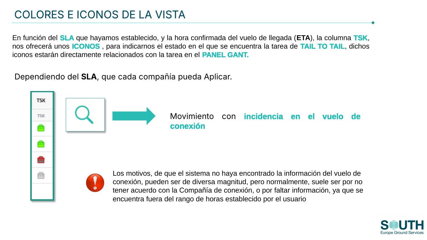 Icono de incidencia en el vuelo de conexión