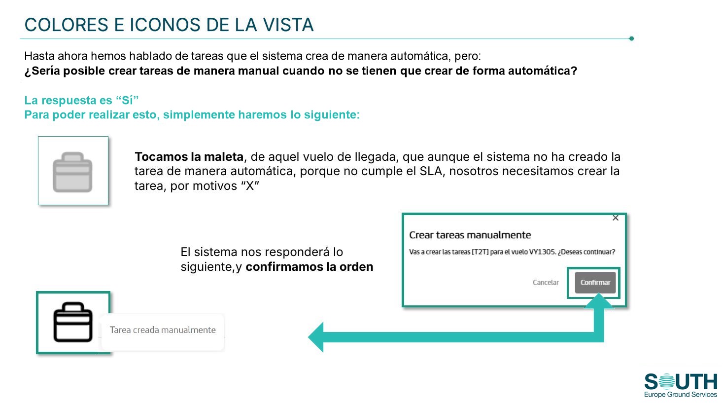 Creación manual de una tarea Tail to Tail