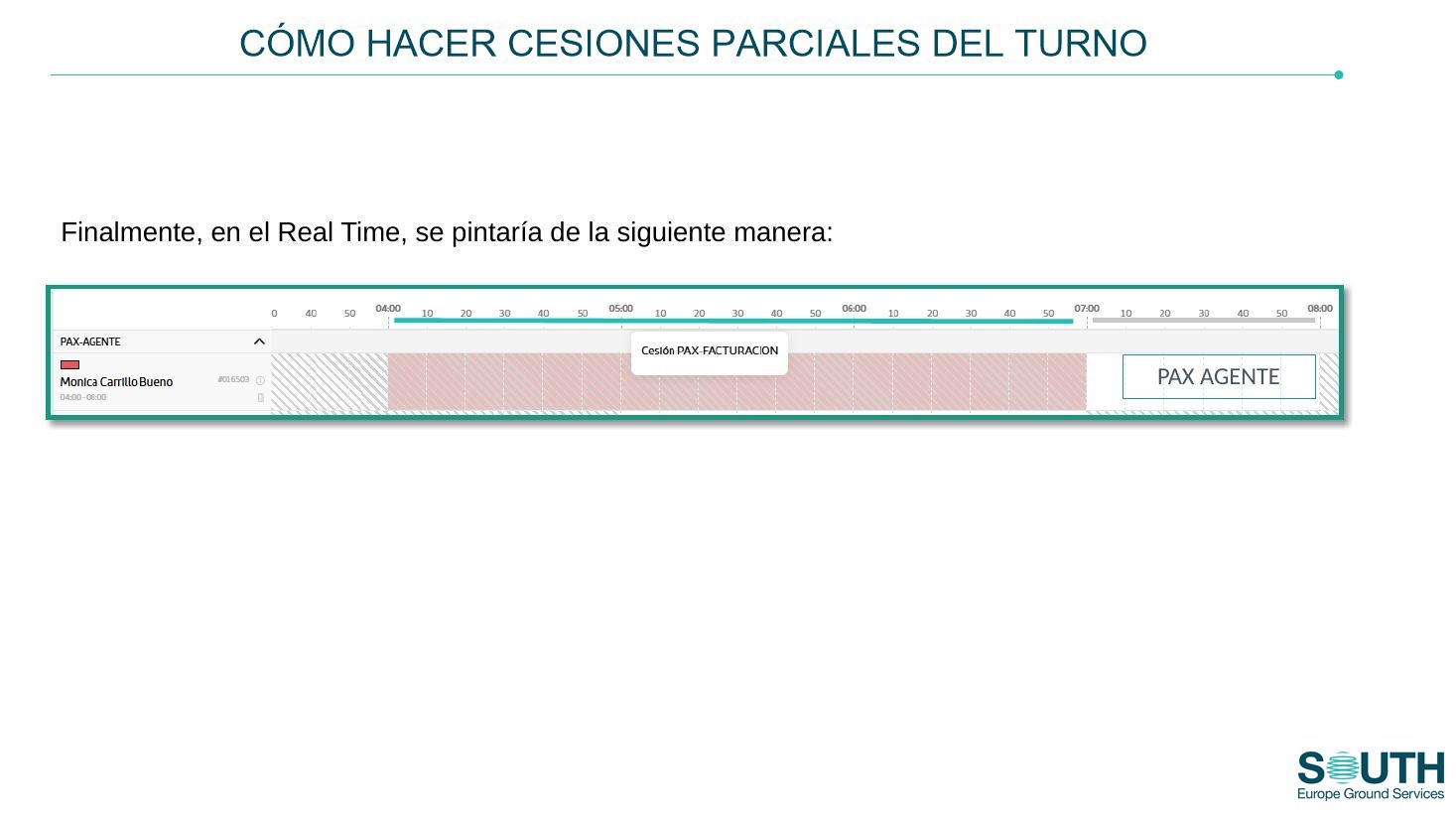 Cesión parcial en el Real Time