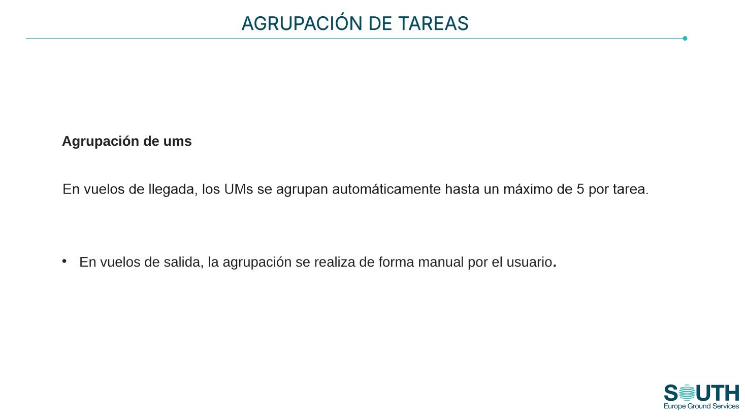 Agrupación de UMs
